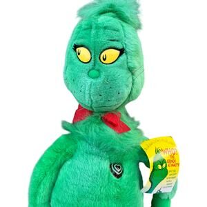 Macy's Grinch That Stole Christmas Plush with Tag and Small Book 1997 24"